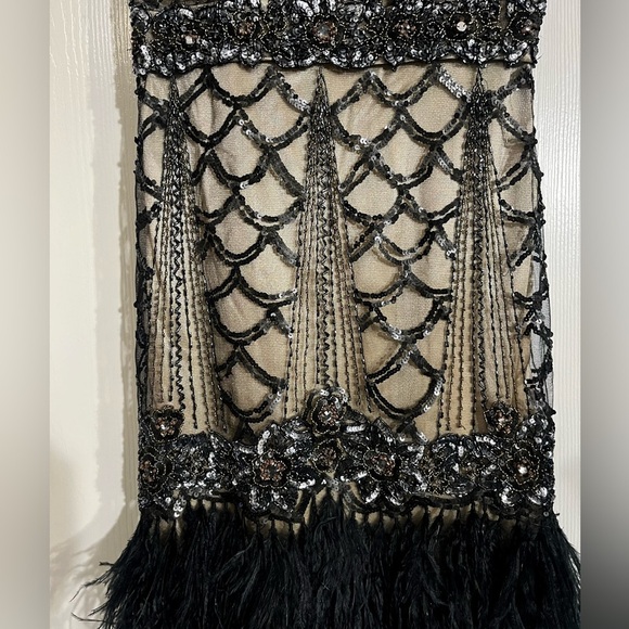 SUE WONG Black and Gold Beaded Dress - Picture 6 of 14